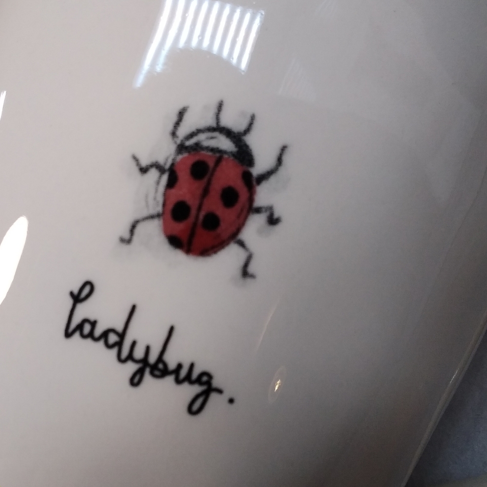 Magenta M Ladybug MUG Off White w/ Red Ladybug 16 oz. Cup - Picture 10 of 12
